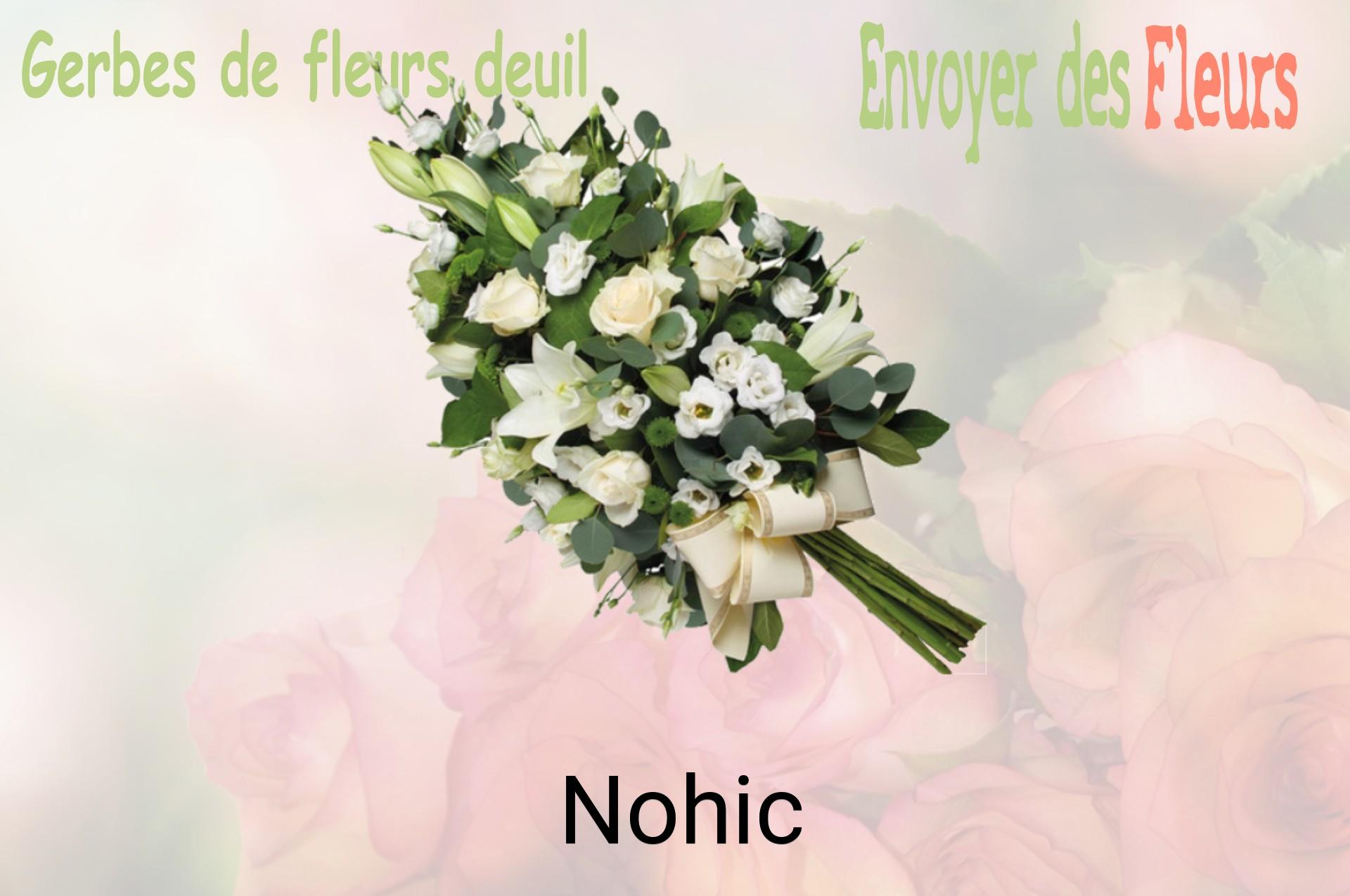Gerbe de fleurs de deuil livrée à Nohic
